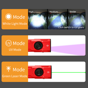 Đèn pin phẳng sạc lại EDC 1000 Lumens, đèn LED trắng/UV/RGB, đèn tín hiệu, chống nước, có kẹp từ tính - Product Image 3