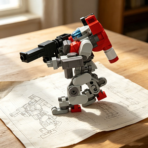 Tower Defender Unit‑3 Tactical Support Mecha Warrior DIY Building Bricks Set Robot building <b>Blocks</b> STEM MOC Wargame Construction - Product Image 4