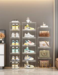 Thiết Kế Mới Trong Suốt Nhựa Có Thể Gập Lại Giày Lưu Trữ Hộp Phía Trước Acrylic Loại Ngăn Kéo Từ Rõ Ràng Sneaker Hộp - Product Image 4