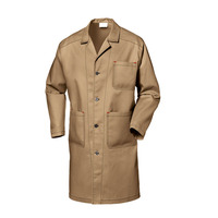Blouse de laboratoire longue en polycoton pour l'industrie alimentaire, l'hôpital, le garage, couleur kaki, anti-poussière
