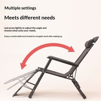 Chaise inclinable pliable pour la pause déjeuner - Design moderne et simple, cadre en métal, chaise de plage portable avec dossier pour la maison