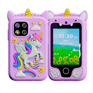 Smartphone jouet pour enfants avec jeux MP3, fonction de rappel quotidien, appareil photo numérique à écran tactile avec étui en silicone - Product Image 2