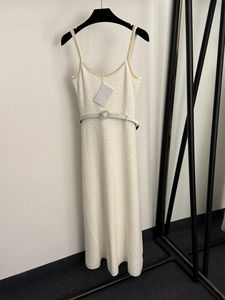 Robe décontractée pour femme avec nouvelle chaîne à motif jacquard <span class=keywords><strong>labyrinthe</strong></span> col perlé sangle tricotée - Product Image 3