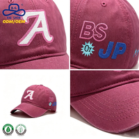 Retro Streetwear Baseballkappe mit individueller Buchstabenstickerei, gewaschenem Distressed-Stoff und Pferdeschwanzloch für den Alltag