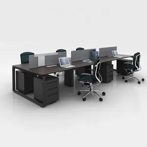 Contemporary Office Furniture Metal Office Work Bench 6 Person Office Desk