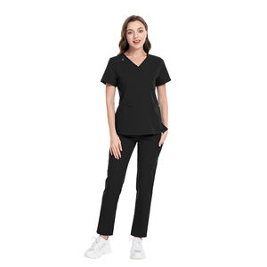 Fabricant de salon de beauté médical col en V gommages personnalisés logo ensembles de gommage d'allaitement pour animaux de compagnie ensembles d'uniformes d'hôpital de médecin à la mode - Product Image 3