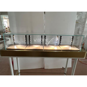 ตู้โชว์เครื่องประดับแก้วสุดหรูทันสมัยตู้โชว์สีทองสุดอินเทรนด์ดีไซน์แบบล็อกได้สำหรับรูปแบบโชว์รูมอินเทรนด์ - Product Image 5