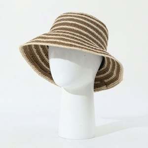 Sombrero de Sol de Yute Natural Blanco y Negro, Nuevo Modelo Verano 2025, Sombrero de Pescador a Rayas con Cuerda, Estilo Vintage para Mujer - Product Image 2