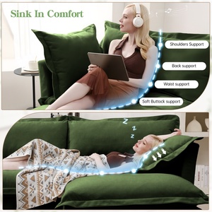 <span class=keywords><strong>Canapé</strong></span> décontracté 2 places rembourré de style nordique minimaliste rétro <span class=keywords><strong>pour</strong></span> salon - Product Image 4