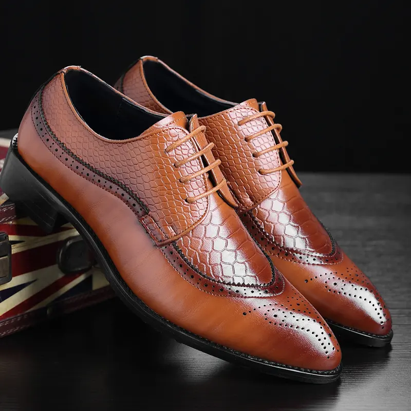 New style 2021 fashion soft offers formal oxfords men brown dress shoes