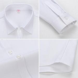 2025年 春秋 レディース 白 Vネック 長袖 スキニーフィット ビジネスシャツ ブラウス 卸売 - Product Image 2