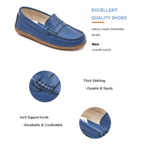 Mocasines de piel auténtica con logotipo personalizado para niños, mocasines informales, venta al por mayor - Product Image 5