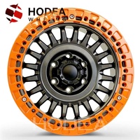Jantes Beadlock forgées tout-terrain 17/18 pouces, jantes à fond profond orange pour Wrangler, couleur personnalisée, jantes Beadlock forgées