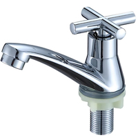Robinet de lavabo moderne en alliage de zinc chromé à eau froide, monocommande, à poser sur le plan, avec cartouche en laiton, pour villas et hôtels