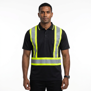 2026 Custom Made High Visibility Reflective Safety Man T-shirt Customized Printing Logo Fabric <b>Running</b> Tape Safety Tshirts - Product Image 1