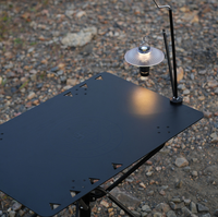 Table de camping tactique pliable en alliage d'aluminium pour pique-nique et plage, portable et détachable, avec rangement intégré