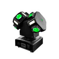 Projecteur professionnel à double tête Gecko RVBW 4-en-1 LED Cree avec laser rouge et vert, stroboscope DMX pour scène, DJ et spectacle en club