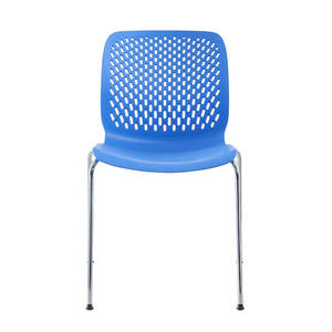 White <b>Stackable</b> Modern PP Plastic <b>Dining</b> <b>Chair</b> with Metal Legs for Hotel Cafe Restaurant Office Use - Product Image 3