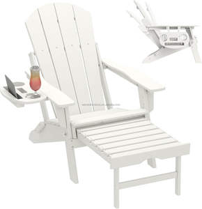 كرسي مسند ظهر قابل للتعديل من 5 مستويات كرسي فناء شاطئ الحديقة من البلاستيك - Product Image 5