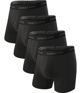 Boxers pour hommes en viscose de bambou de haute qualité, respirants, à taille élastique, couleur unie, jambes longues - Product Image 1
