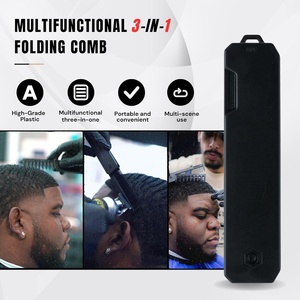 New Arrival Folding Pocket <b>Comb</b> Custom Logo Plastic 3- in -1 Beard Care Barber <b>Comb</b> Wide Tooth Detangling Hair <b>Combs</b> - Product Image 6
