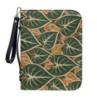 Sac de protection pour Bible en gros avec imprimé botanique tropical Cœurs de Taro et fermeture éclair, idéal pour les voyages quotidiens, l'église, le shopping et les cadeaux