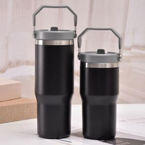 Portable Car Beverage Tumbler with Carry Handle, 30oz Stainless Steel Double Wall <b>Travel</b> <b>Cup</b> for Daily Drinks - Product Image 2