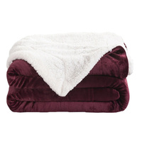 Couverture en flanelle française douce pour bébé, double face, en fourrure de vison royale, chaude pour l'hiver, couleur unie