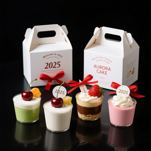 <span class=keywords><strong>Ecopack</strong></span>-Dónut de papel personalizado con asa, caja de embalaje de alimentos para pasteles, caja de panadería, dulces, embalaje de magdalenas - Product Image 4