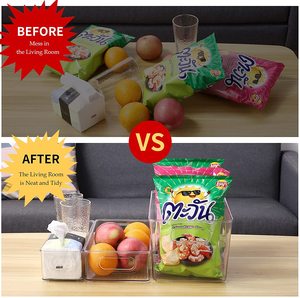 Small Medium Large 6 Pcs Refrigerator Organizer Bins Clear Pantry Organization Food Storage Containers With Handles