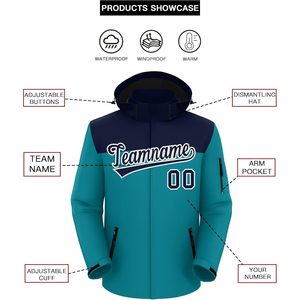 Chaqueta Cortavientos Personalizada Unisex para Adultos, Estilo Deportivo con Nombre, Número y Logotipo, Sudadera con Capucha Personalizada, Diseño de Costuras en Contraste a Prueba de Viento - Product Image 2