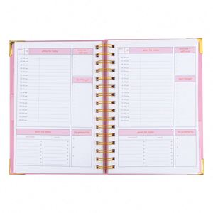 Carnet A5 personnalisé 2025, couverture rigide, non daté, reliure spirale, agenda bien-être, cadeau promotionnel, couverture en cuir, boîte cadeau personnalisable - Product Image 4