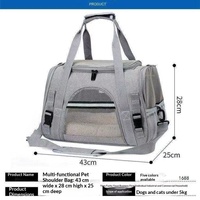 Sac à dos de transport pour animaux de compagnie (chats et chiens) en peluche, pliable, grande capacité, à fond rigide, de forme rectangulaire, pour l'extérieur