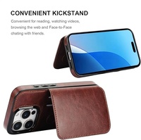 Étui portefeuille en cuir premium pour iPhone 16 avec support durable, couvercle magnétique et porte-cartes – Étui professionnel pour téléphone portable