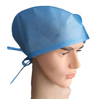 EN 2017/745 topi teater SMS medis biru buatan mesin topi bedah sekali pakai dengan ikat belakang