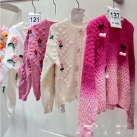 Damen Locker Sitzender Dicker Jacquard-Acryl-Cardigan Herbst Winter 2026 Koreanischer Chic-Strickpullover im Entspannten Stil
