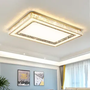 Phòng Khách Sang Trọng Hình Chữ Nhật Vuông K9 Vàng Pha Lê Chụp Đèn Chiếu Sáng Trần LED Ánh Sáng - Product Image 4