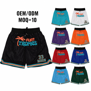 Shorts de sport et de basketball pour hommes, en tissu mesh, avec logo brodé personnalisé, style streetwear tendance, vente en gros, promotion. - Product Image 1