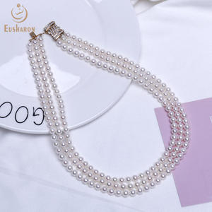 Nuovo Da Sposa Regalo di Nozze Coltivate Naturale Fatto A Mano Laureato Acqua di Mare <span class=keywords><strong>Akoya</strong></span> Della Perla Della <span class=keywords><strong>Collana</strong></span> Dei Monili - Product Image 4