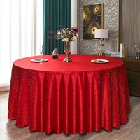 Nappe ronde de 120 pouces en tissu polyester jacquard floral lavable de luxe pour la décoration de fêtes, mariages et banquets