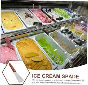Cuchara para helado de acero inoxidable con mango de madera a precio de fábrica - Product Image 6