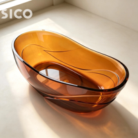 Baignoire autoportante en résine transparente SICO, nouveau design, couleur ambre brun, style européen, dernière collection