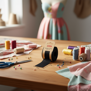 ILAN Nastro in Lino Nero 6cm x 2m per Cucito e Progetti Fai-da-Te - Product Image 2