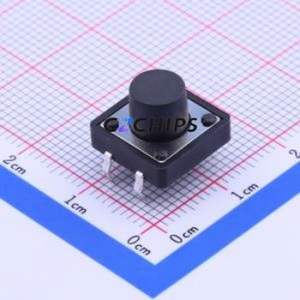 K2-1103DP-J4SW-04 Tactile Switch Through hole-4P,12x12mm Switch Single Pole Single Throw Round Button 2.5N Through Hole - Product Image 1