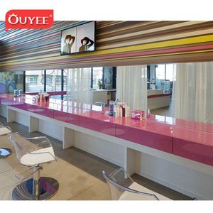 Mobilier personnalisé de salon de manucure à la mode rapide avec table à ongles et support pour vernis à ongles Mobilier de salon de beauté Design 3D pour salon de beauté - Product Image 1