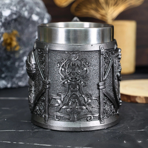Tazza da caffè in rilievo personalizzata MAA16 con manico di drago volante medievale retrò - Product Image 4