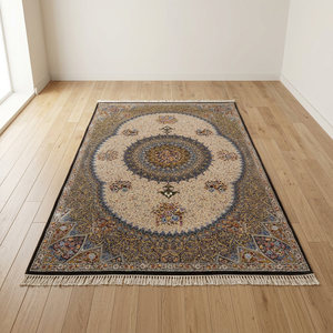 Alfombra Persa de Seda Hecha a Mano de Primera Calidad, Moderna, Fina, Anudada a Mano, Antideslizante, Lavable, con Diseño Personalizado, de 2-3 mm de Grosor, Plegable - Product Image 1