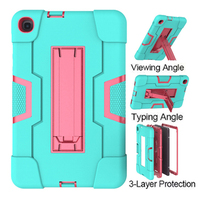 Housse de protection pour tablette 3 couches en silicone pour Samsung Galaxy Tab A7 Lite 8.7 "T225 T220 Protecteur dur et robuste avec support