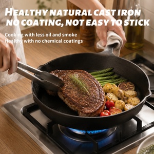 Wholesale Cast Iron Skillet <b>Small</b> Uncoated Frying <b>Pan</b> Flat Bottom Steak Egg Mini Fry <b>Pan</b> Set for Cooking Camping - Product Image 2