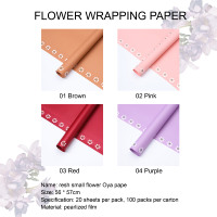 Grosir lembar kertas pembungkus Floral Daisy Korea desain buket bunga tahan air untuk hadiah Hari Valentine cetak Offset